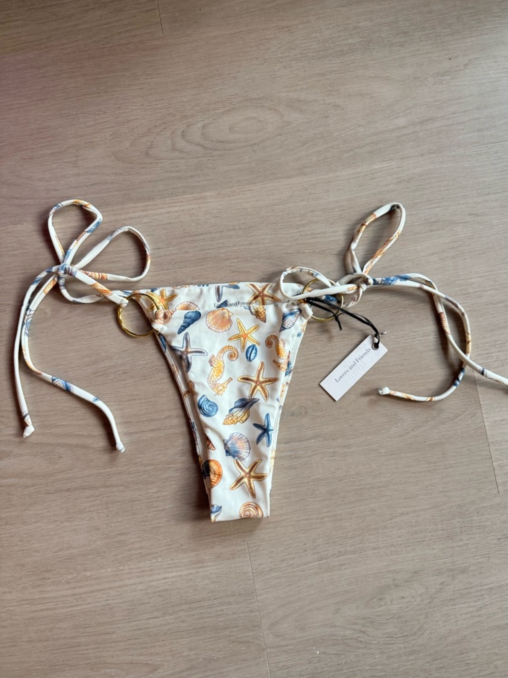 Lovers and Friends Seashell Print Tie-Side Bikini Bottom - Size Large - NWT